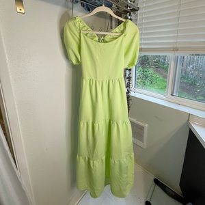 Lime Green Backless Dress